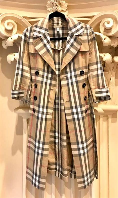 green plaid burberry coat women|Burberry signature plaid women's coat.